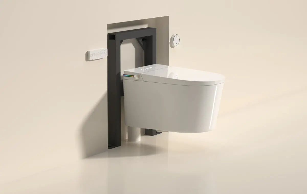 Bâti support de la Toilette Japonaise Suspendue Nelsmann SORA encastré dans le mur