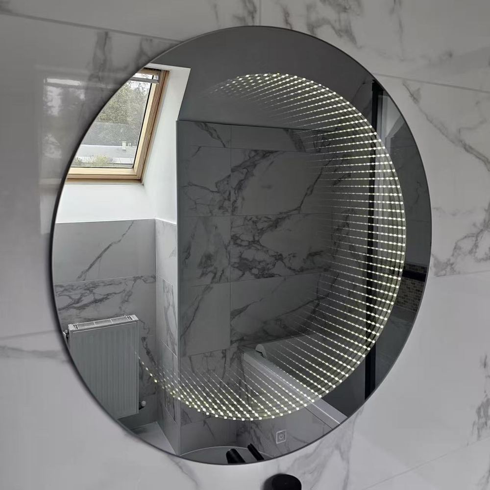 Miroir LED Infinity Nelsmann en lumière blanc froid, profondeur infinie