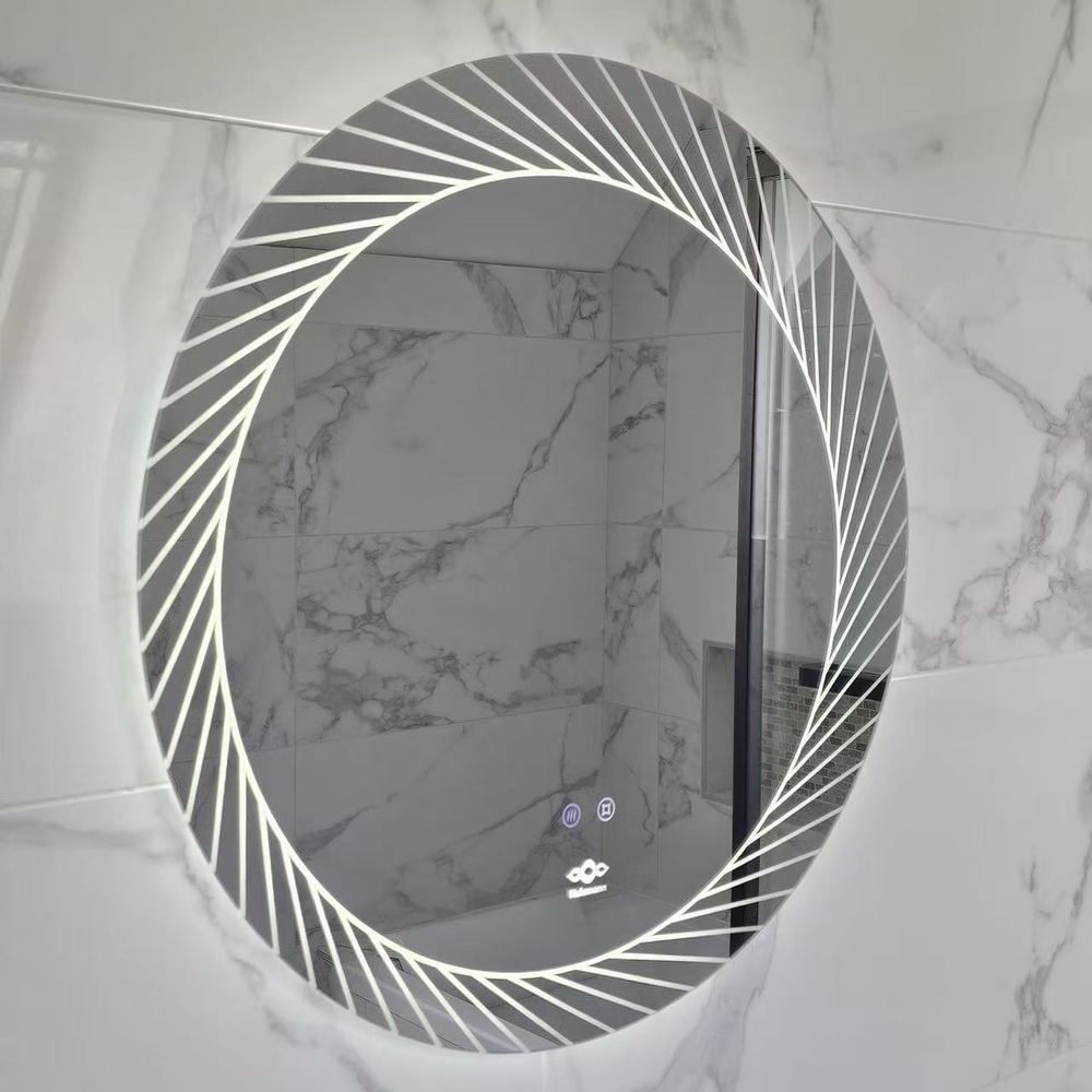Miroir rond lumineux anti-buée Nelsmann Neora, éclairage blanc froid