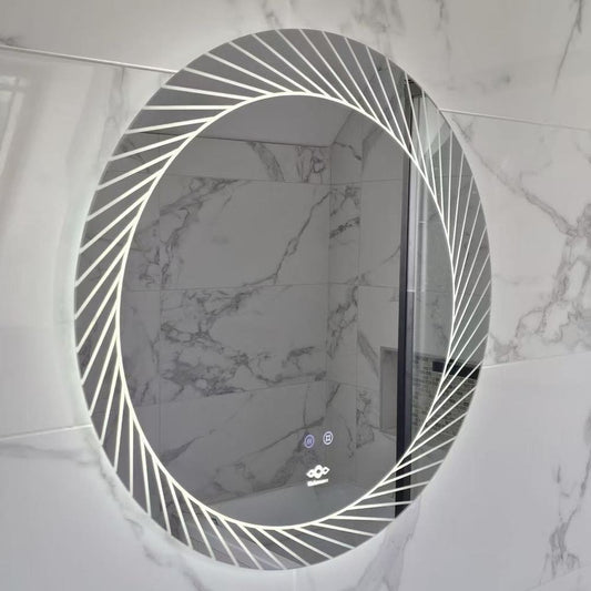 Miroir rond lumineux anti-buée Nelsmann Neora, éclairage blanc froid