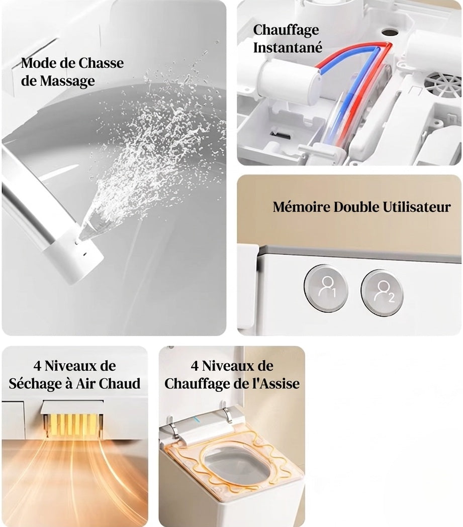 Toilette Japonaise Nelsmann Gris avec lavage automatique et séchage air chaud