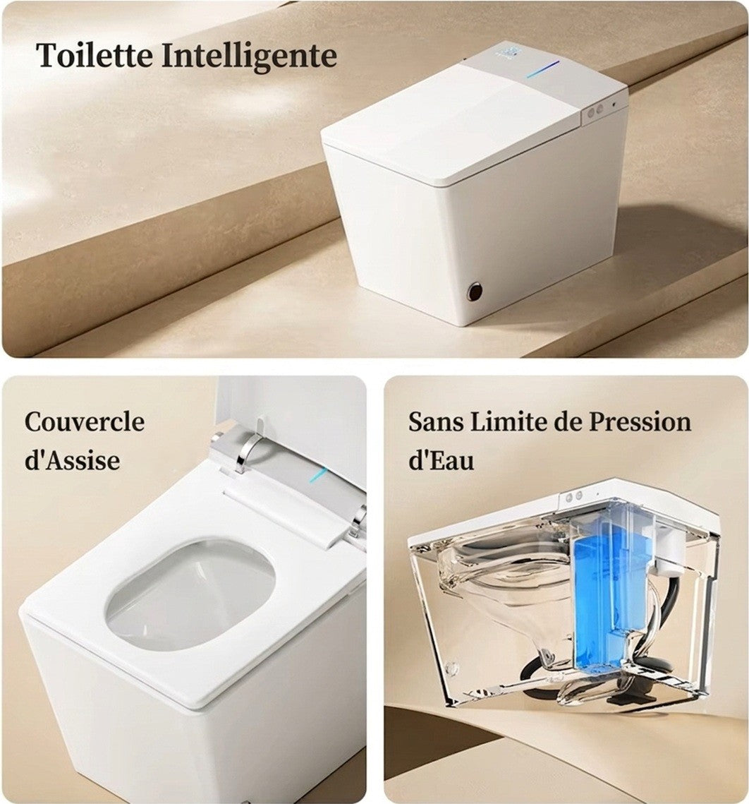 Toilette Japonaise Nelsmann Gris vue sur le réservoir d'eau intégré
