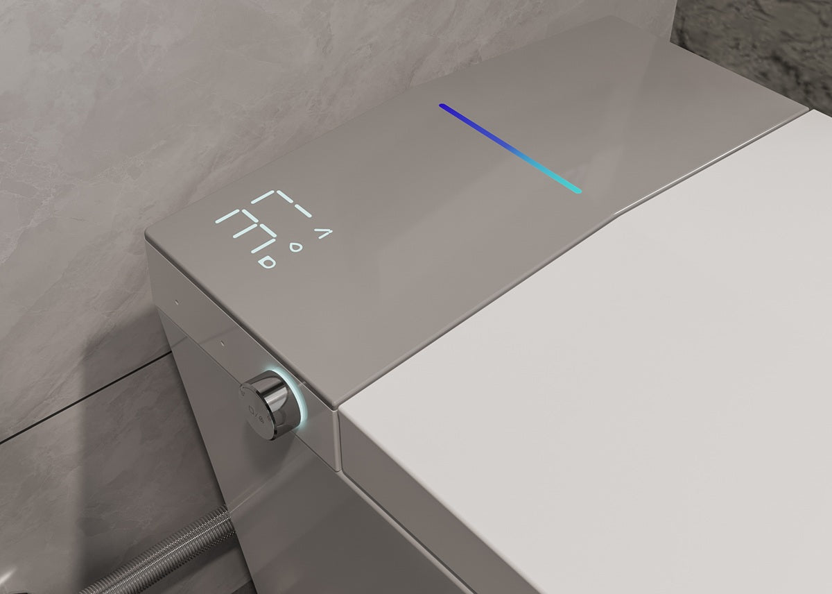 Vue sur l'écran tactile de la Toilette Japonaise Nelsmann Gris multifonction