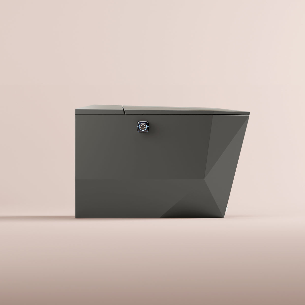 Toilette japonaise luxe Nelsmann KONGO vue de côté avec le bouton de commande chromé