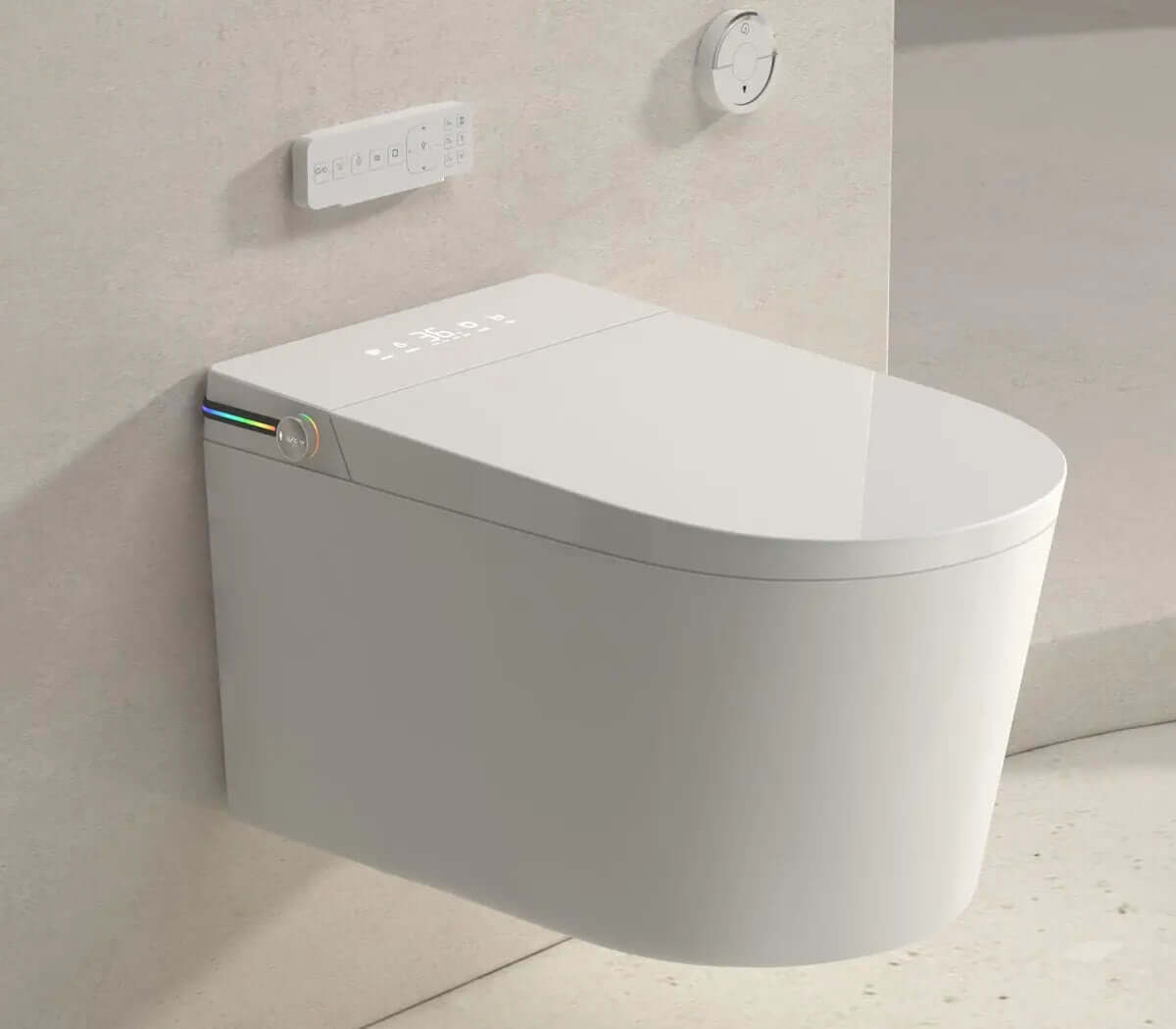 Toilette Japonaise Suspendue Nelsmann SORA design élégant et moderne avec commande intégrée