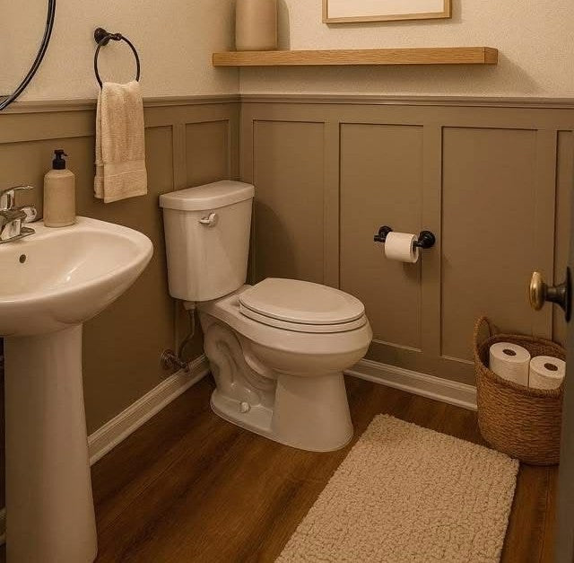 wc ancien pose dans une salle de bain classique