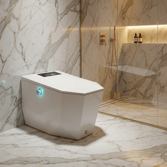 Toilette japonaise luxe Nelsmann KONGO gris anthracite dans une salle de bain Visuel Instagram KONGO