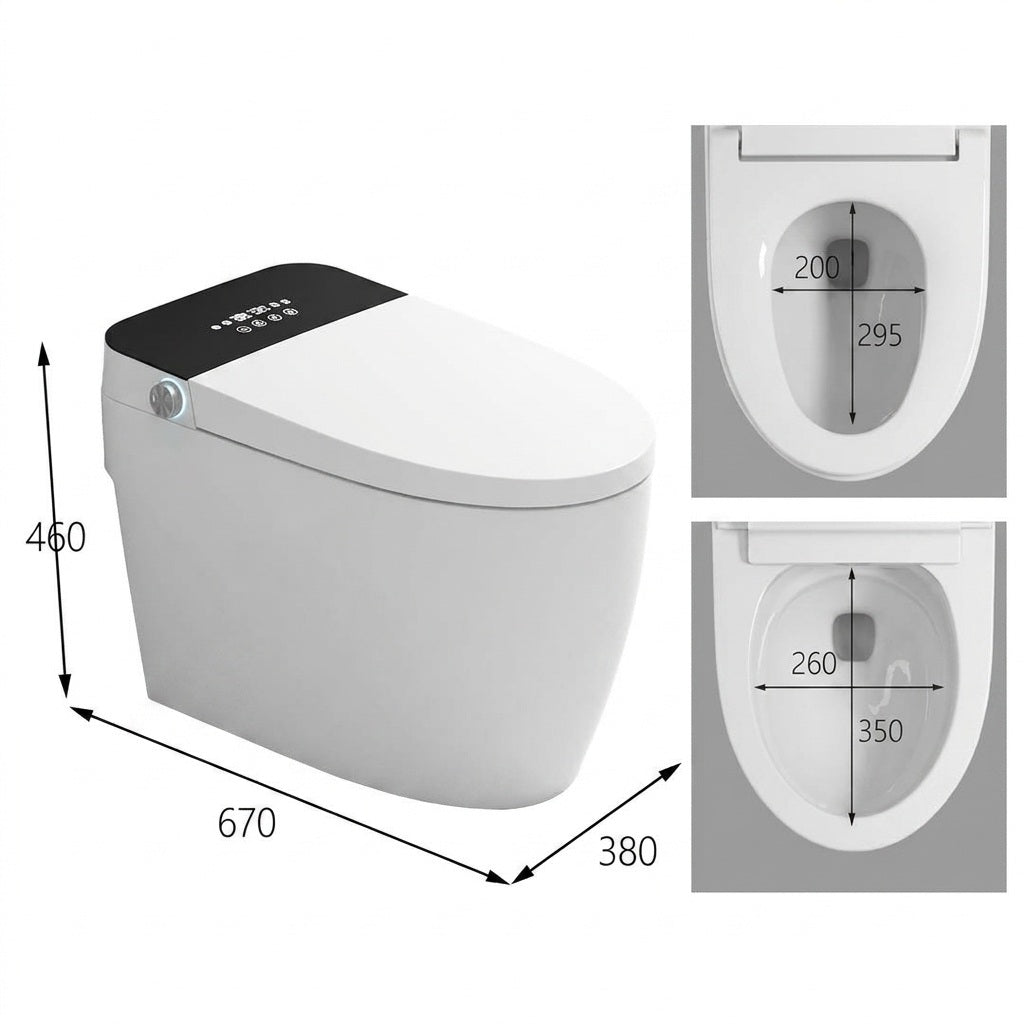 Toilette Japonaise Nelsmann HIKARI — Fiche technique et dimensions avec vues de face et dessus