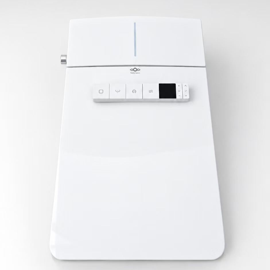 Télécommande murale à écran du WC japonais intelligent lavant Nelsmann Kaku blanc, vue de dessus